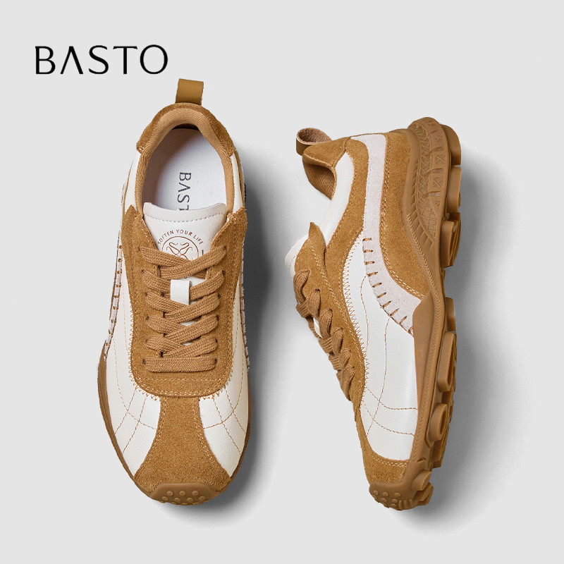 BASTO/百思图2026百搭秋冬轻便厚底老爹鞋新款运动休闲阿甘旅游鞋