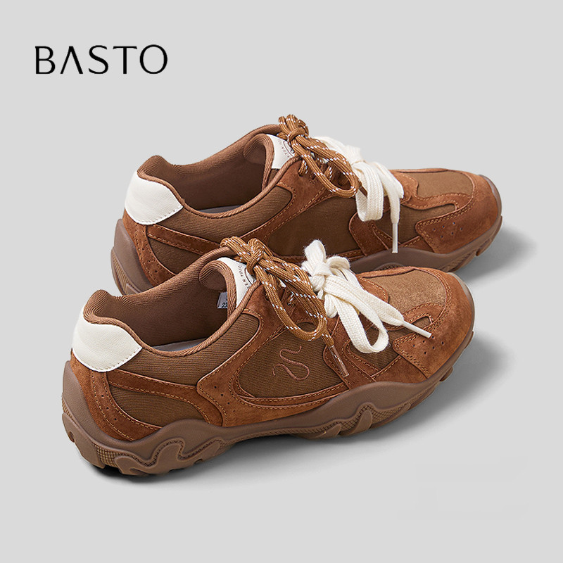 BASTO/百思图复古拼色户外阿甘鞋图片