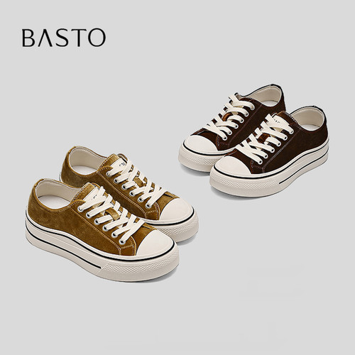 BASTO/百思图休闲风厚底板鞋