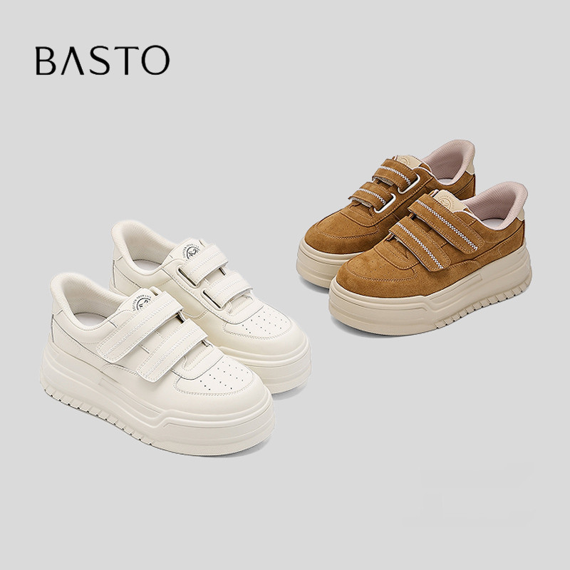 BASTO/百思图增高厚底小白鞋图片