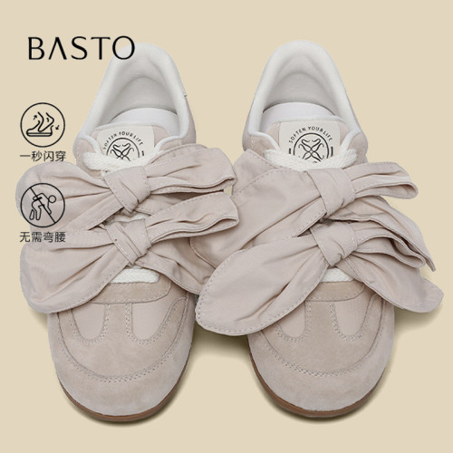 BASTO/百思图甜美风蝴蝶结休闲鞋
