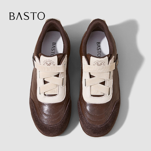 BASTO/百思图复古风时尚德训鞋