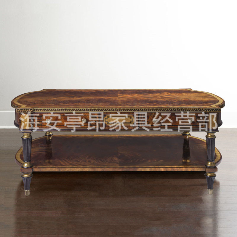 美式乡村复古风轻奢储物收纳茶几客厅会客家用高档会所别墅样板房