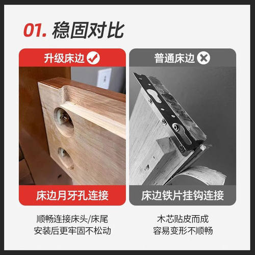 现代简约静音榫卯全实木床白色主卧1.5米加厚双人储物婚床