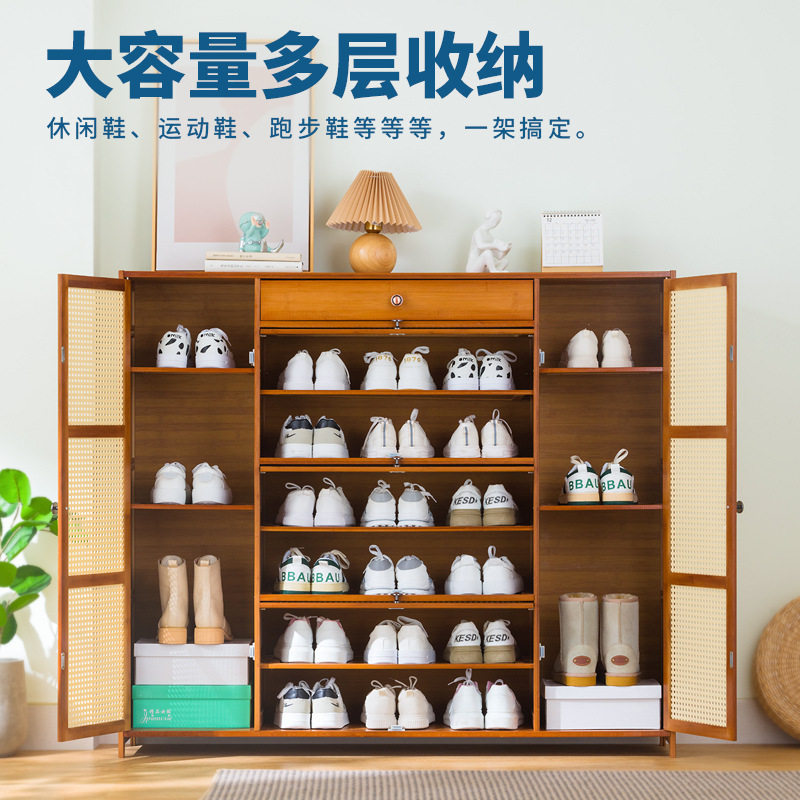 鞋架子家用经济型室内简易门口收纳大容量多层带柜门防尘鞋柜图片