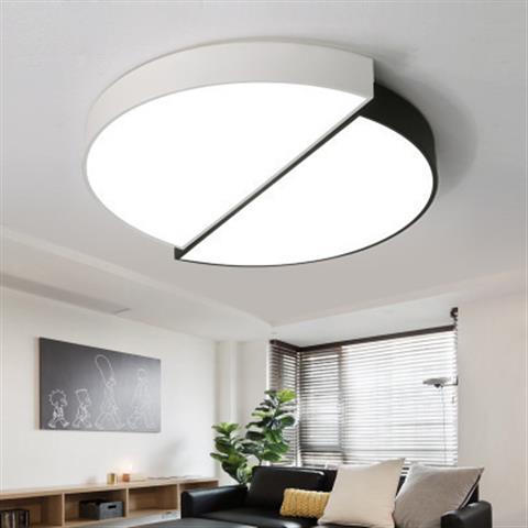 简约LED吸顶灯个性黑白组合主卧室灯温馨创意书房灯现代客厅灯具
