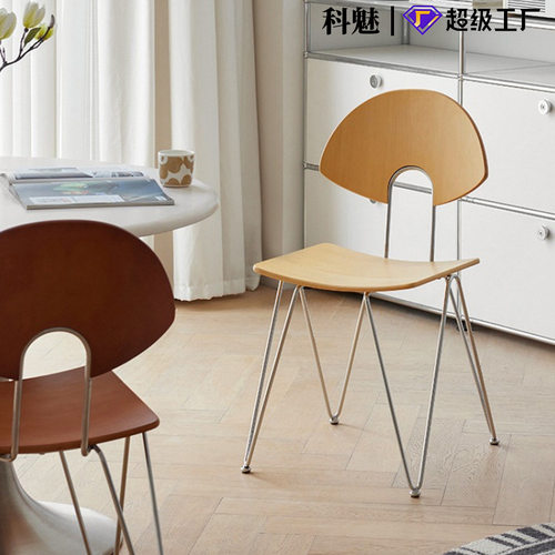 中古风餐椅家用高级感复古椅子设计师网红ins实木靠背书桌椅厂家