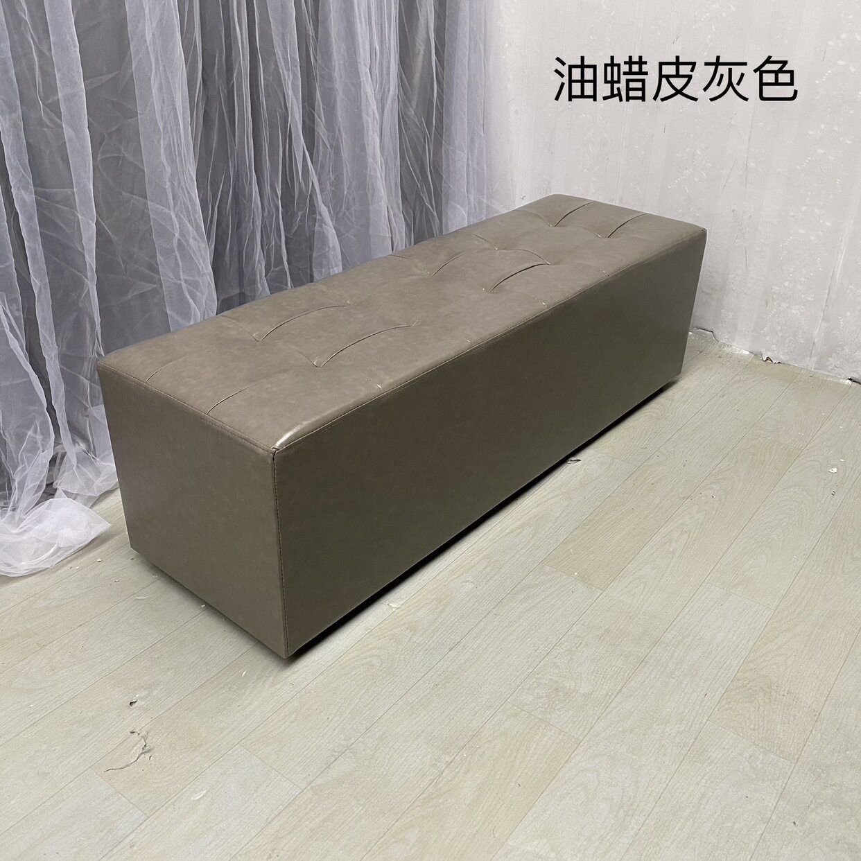 新款矮脚换鞋凳油蜡皮革KTV酒吧浴室沙发凳长条凳实木皮凳试衣凳图片