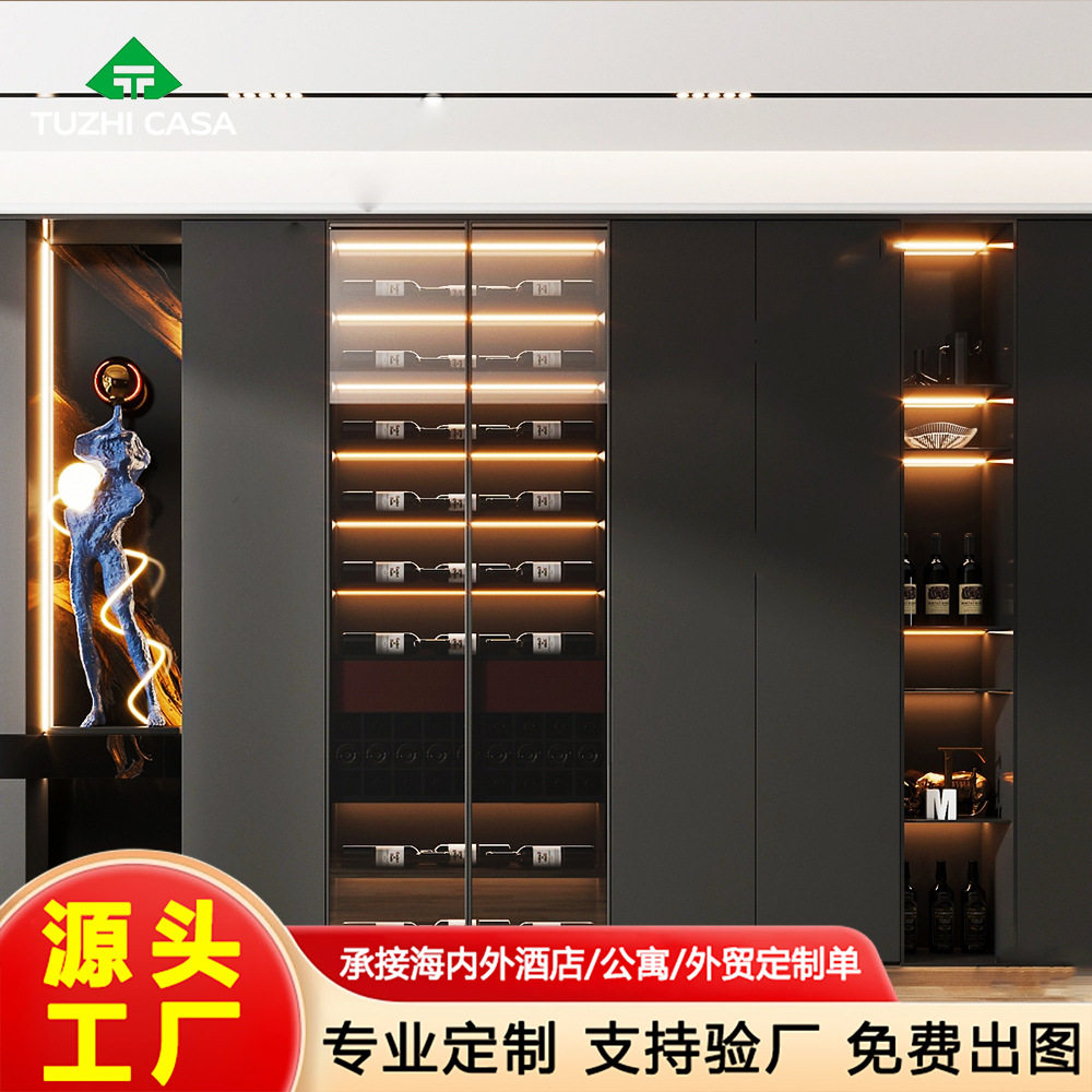 餐边柜酒柜一体壁柜落地靠墙简约家用客厅储物柜高柜多层收纳柜图片