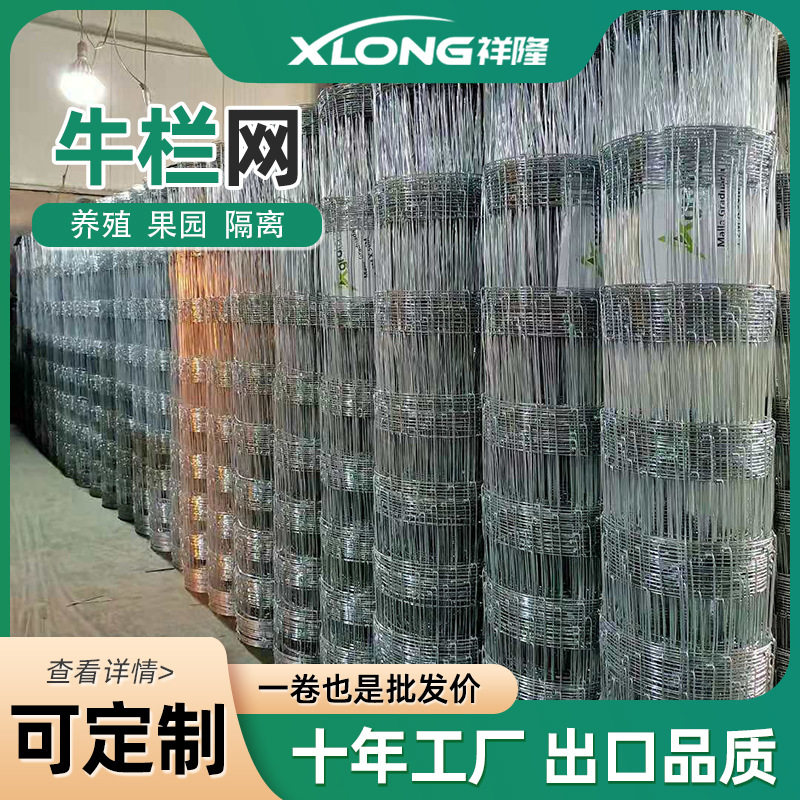 现货牛栏网镀锌铁丝网围栏网果园防护栅栏鸡鸭养殖圈地网格网批发图片