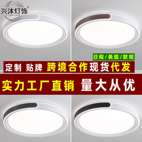 跨境新款吸顶灯日规卧室书房灯具LED简约客厅灯厂家直销现货110V