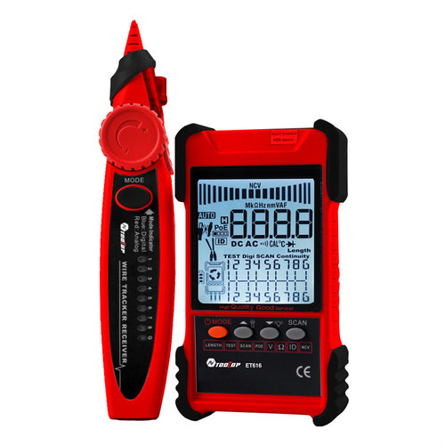 TOOLTOPET616ET618网络寻线仪万用表二合一500米网线长度测量