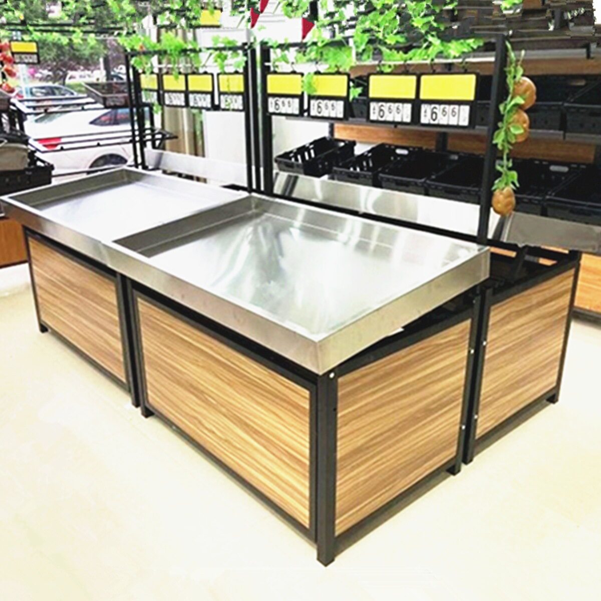 水果蔬菜超市货架生鲜水果架不锈钢蔬果展示架多层商用果蔬店架子图片
