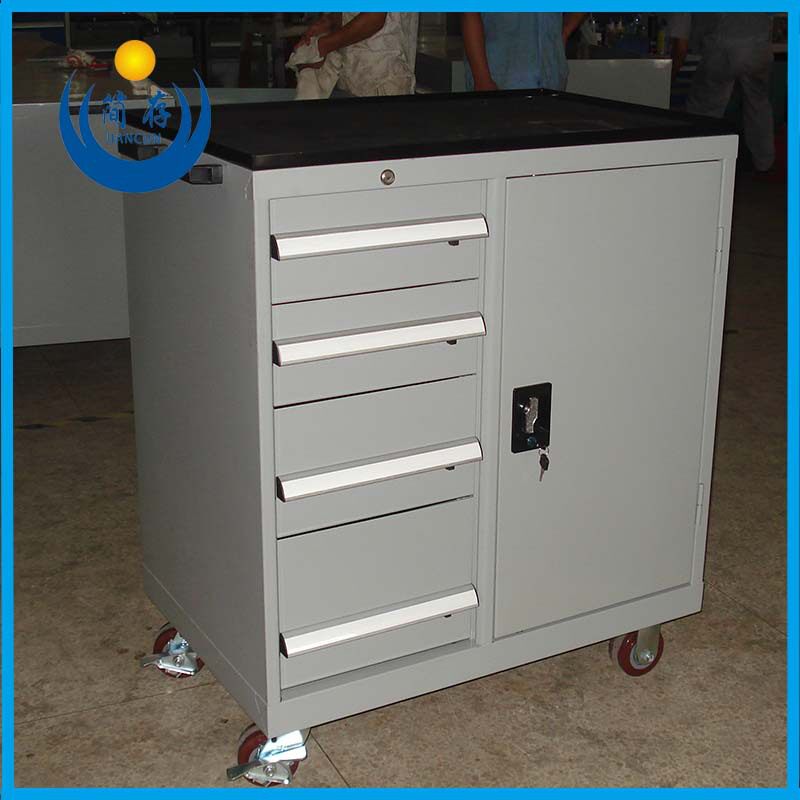 多功能可移动组合工具车工具柜 四抽带门维修工具车 安全组合柜图片