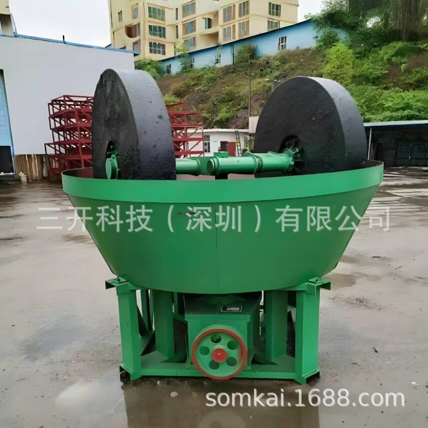 三开矿机金矿石湿碾机矿山双辊研磨机磨矿设备选矿碾金机出口专用图片