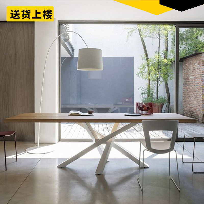 loft铁艺会议桌长桌实木办公桌个性工业风餐桌设计师工作台长方形