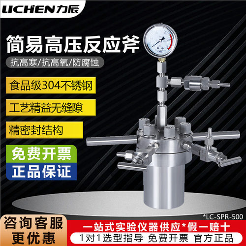力辰实验室简易高压反应釜防爆高温不锈钢消解罐LC-SPR-25 KH-25