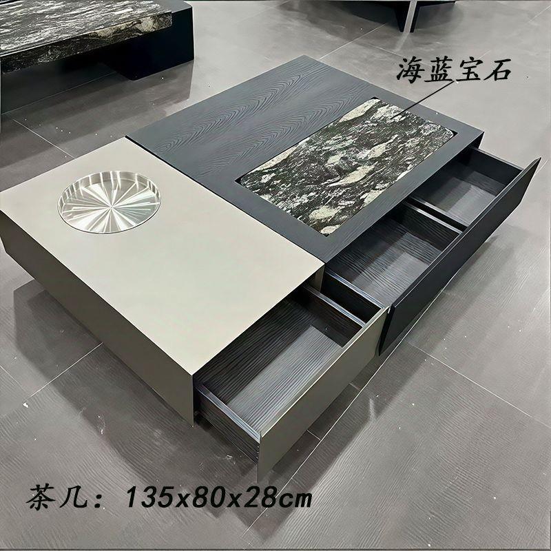 天然奢石茶几组合小户型客厅家用轻奢高级感大理石意式极简合集图片