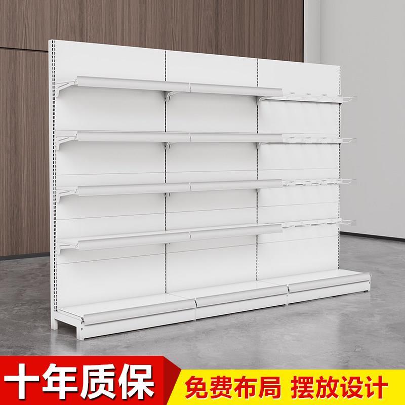 货架超市便利店零食白色展示柜散称小食品靠墙置物架二手清仓包邮