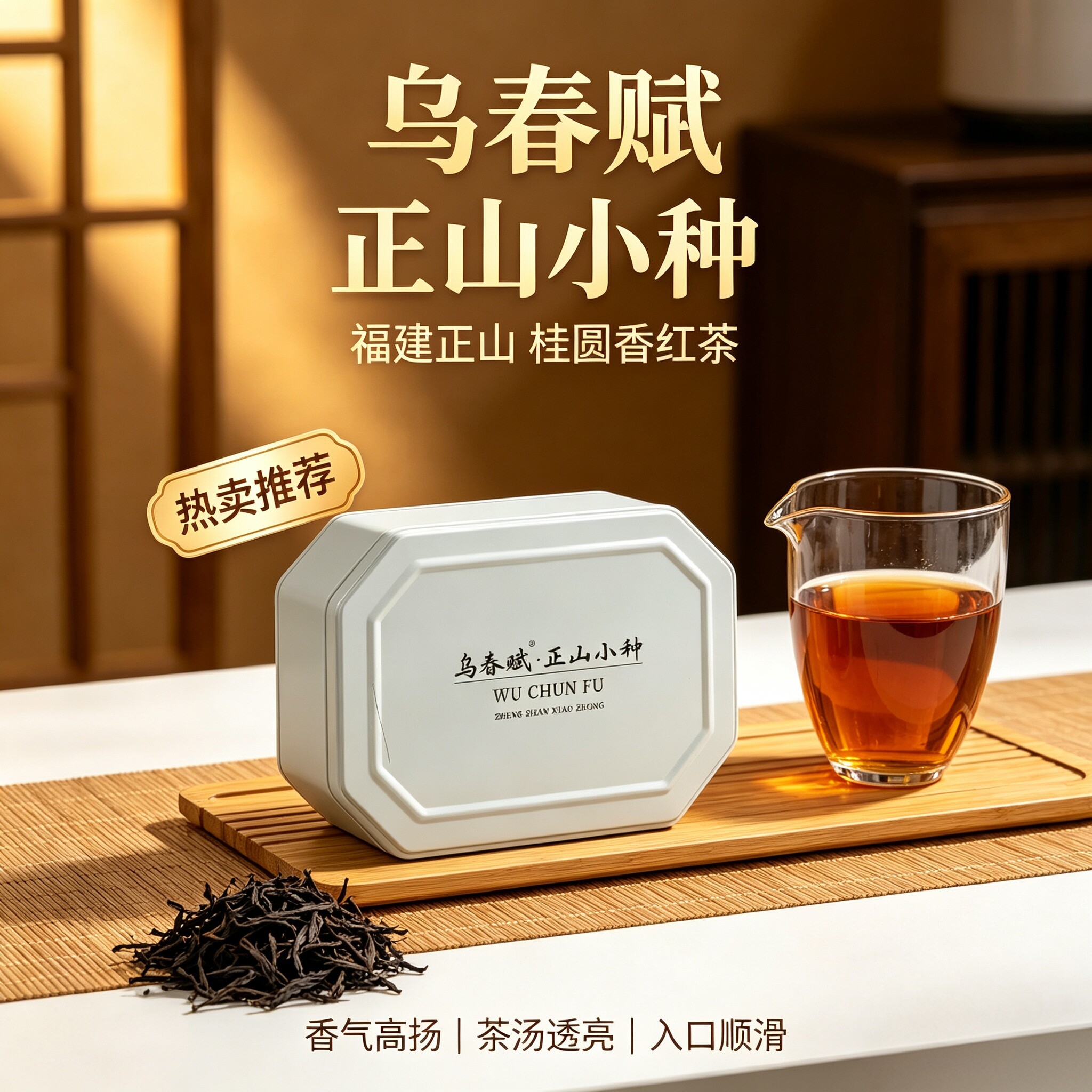 乌春赋正山小种桂圆香红茶铁盒