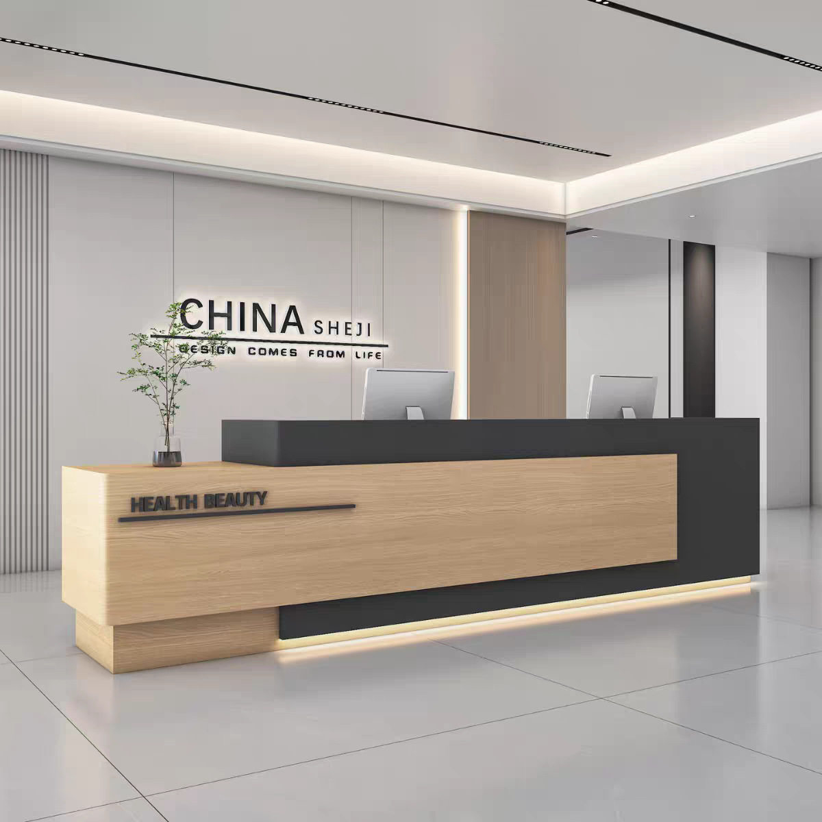 公司前台接待台简约柜台桌子酒店收银台工作台办公室艺术培训吧台图片