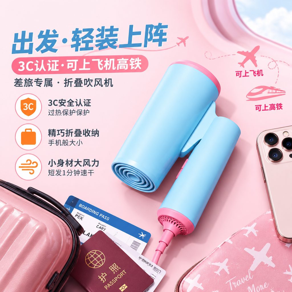 理然可上飞机高铁的电吹风机3c电吹风