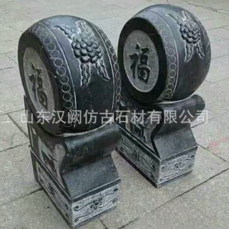 石雕门墩抱鼓石石雕天然门墩抱鼓石青石汉白玉仿古麒麟庭院抱鼓石图片
