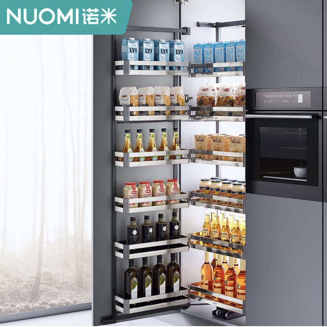诺米NUOMI 特拉斯厨房高柜大怪物零食柜多层储物柜不锈钢调味拉篮图片