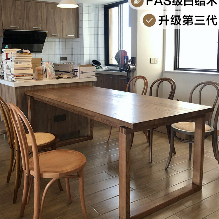 北欧实木餐桌椅子一套白蜡木日式原木莫比恩桌子榫卯家用客厅饭桌图片