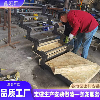 厂家订置别墅工程楼梯钢结构楼梯现代简约复式公寓楼梯堆叠式楼梯