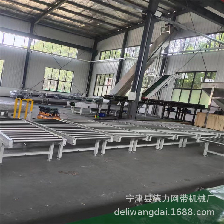 滚筒线无动力镀锌托辊转弯输送机卸货流水线动力输送线不锈钢滚筒图片