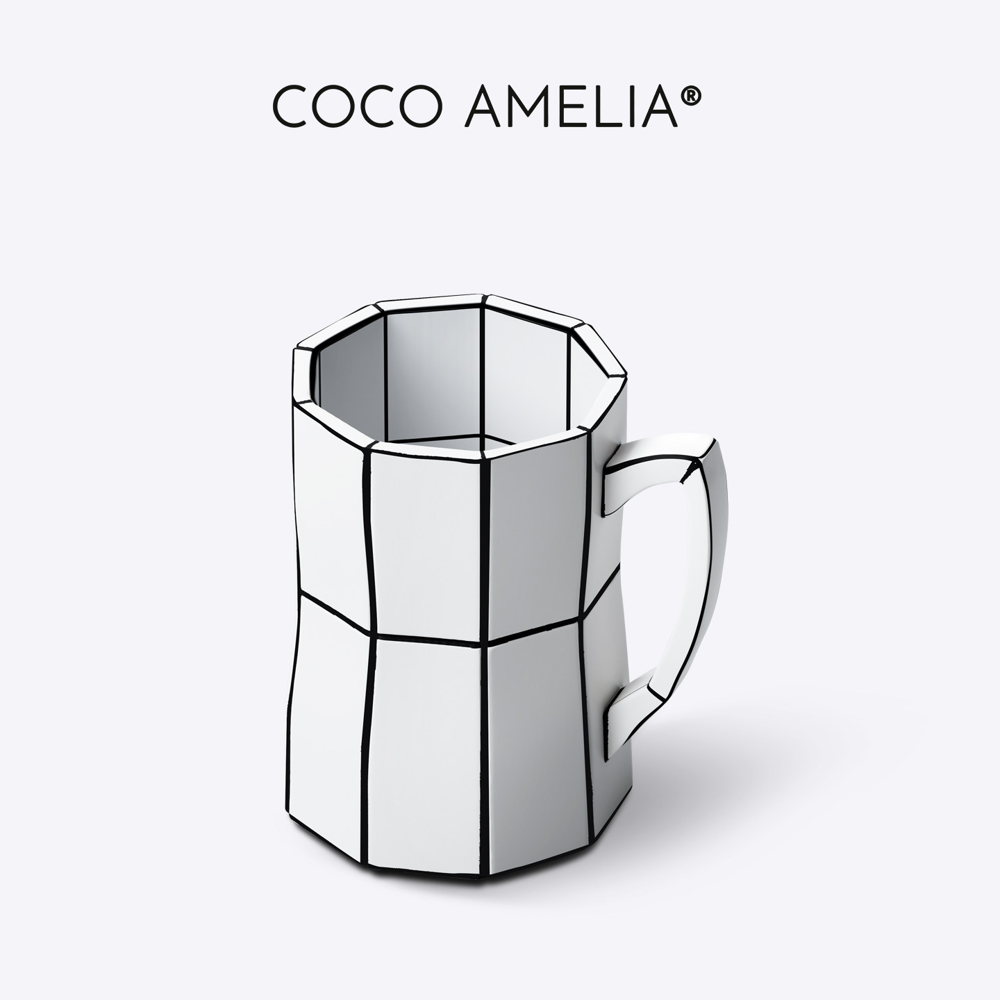 COCO AMELIA几何线条极简陶瓷马克杯水杯送礼家用办公室咖啡杯具