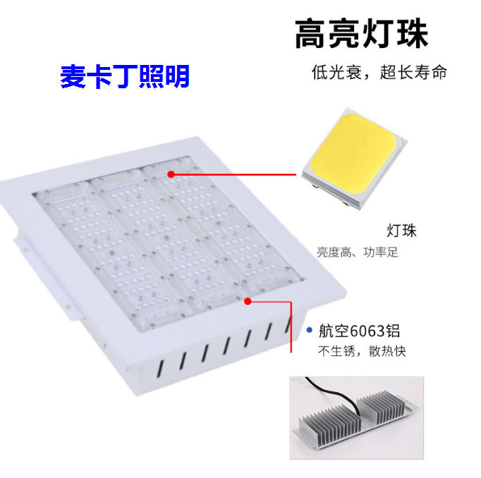 嵌入式led加油站灯户外模组投光灯化工厂仓库专用防爆应急灯图片