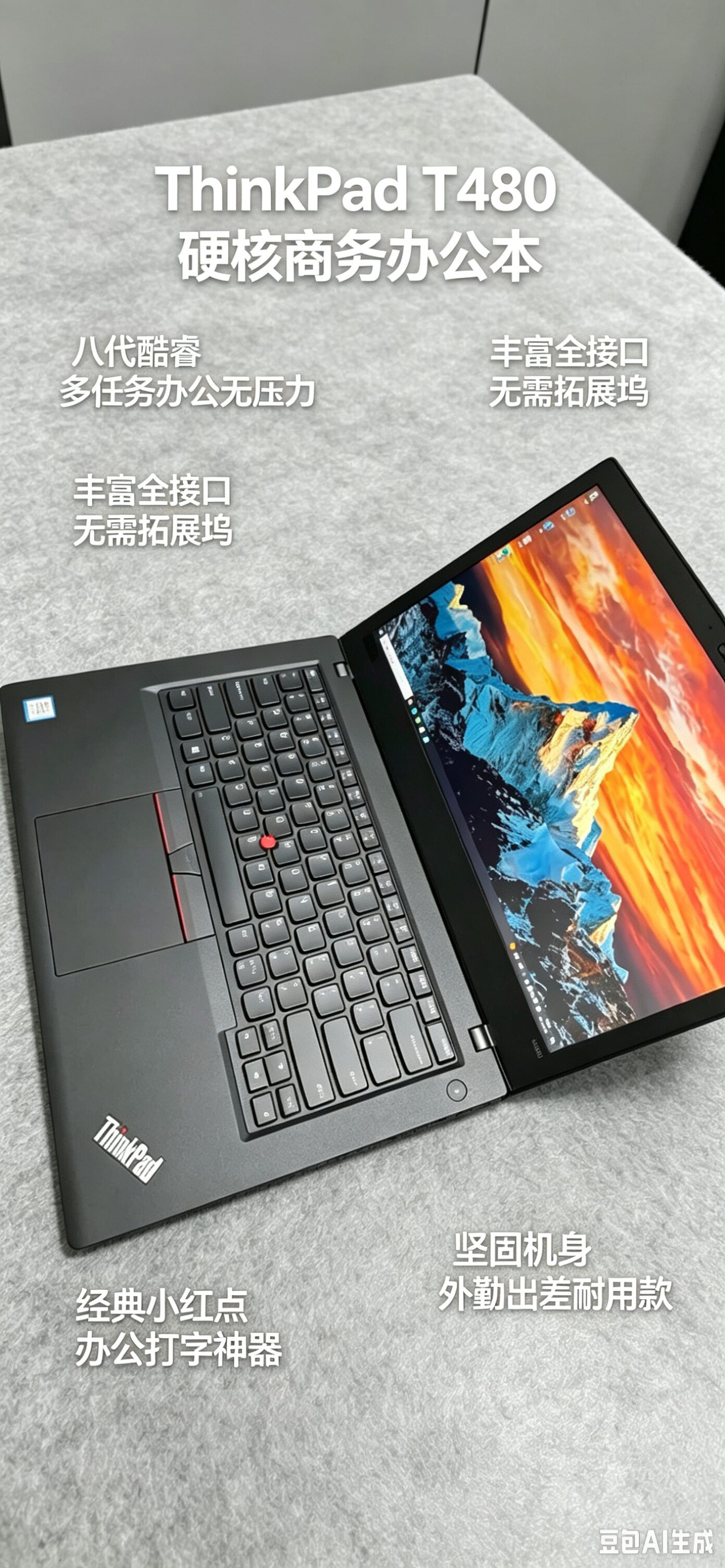 联想ThinkPad T480商务笔记本电脑八代i5/i7办公轻薄学生网课出差