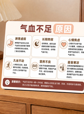 气血不足原因科普养生提示桌面摆件卧室工位创意装饰摆台