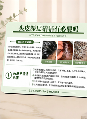头皮深层清洁科普桌面摆件养发馆理发店前台装饰提示牌