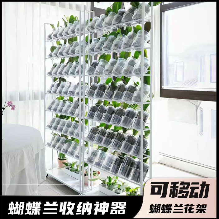 家用阳台客厅蝴蝶兰专用花架可移动蝴蝶兰花墙收纳神器铁艺摆放架图片
