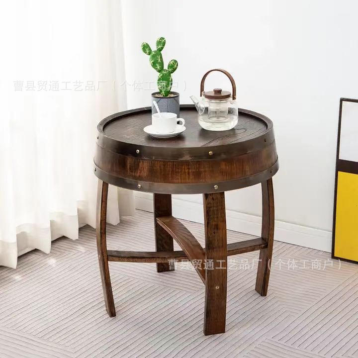 现货实木茶几家用客厅茶几小户型茶桌小边几圆桌阳台茶桌中式茶桌图片