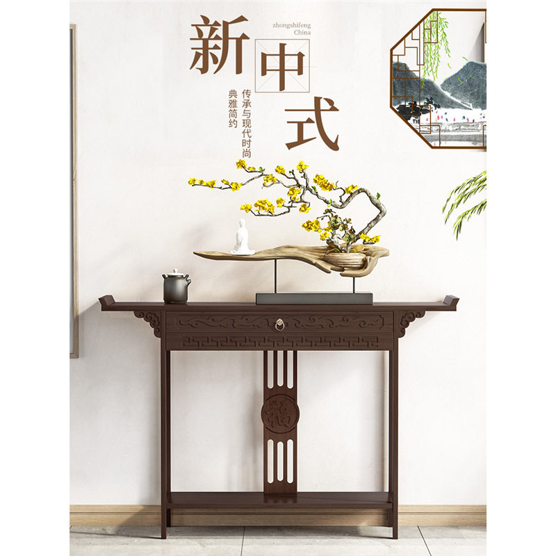 新中式玄关桌子供桌香案台入户玄关台古条案条几靠墙长条窄贡桌图片