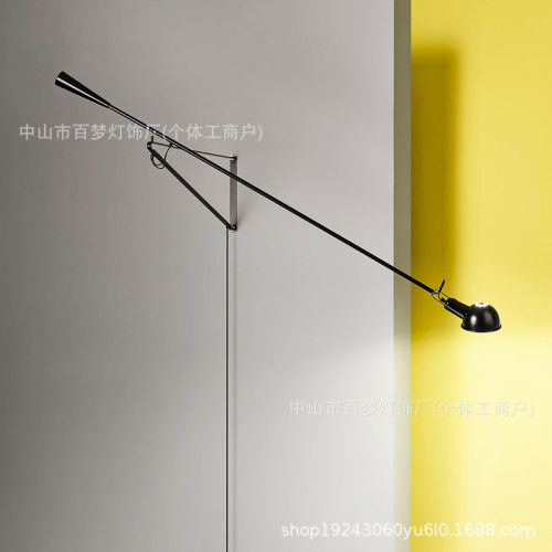265长臂壁灯设计师款北欧工业风摇臂长杆极简中古阅读灯具led灯