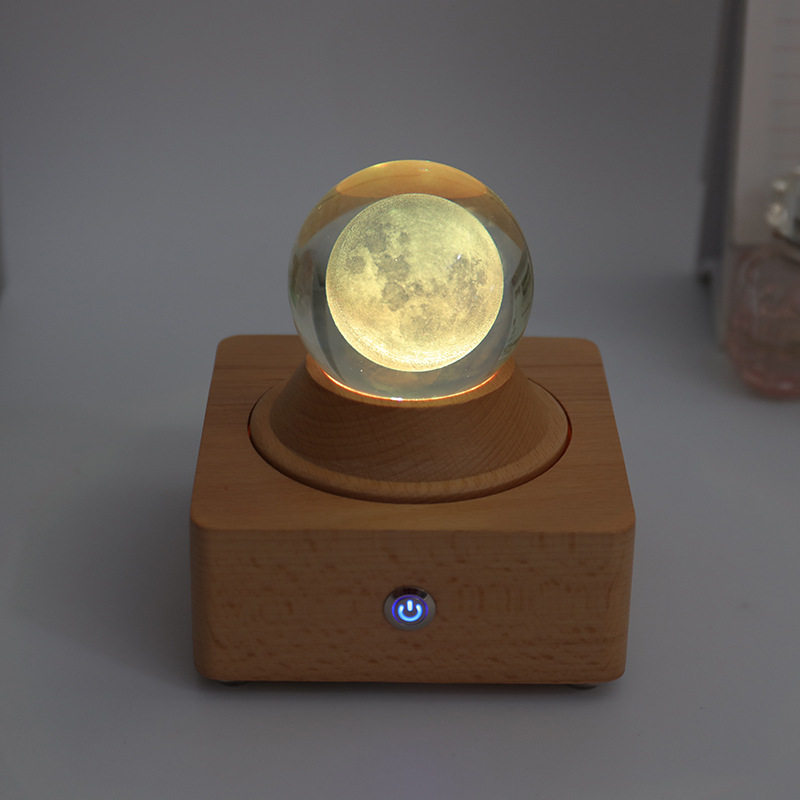 创意3D水晶球发光小夜灯led桌面摆件情人礼物礼品夜灯台灯定制图片