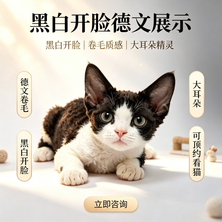 纯种德文卷毛猫幼猫健康认证