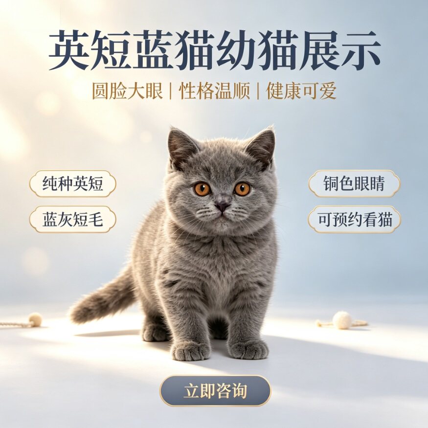 英短蓝猫折耳矮脚幼猫活体