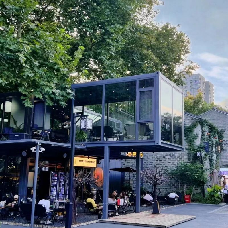二层网红集装箱民宿酒店可移动临街商铺展厅组合式集装箱房图片