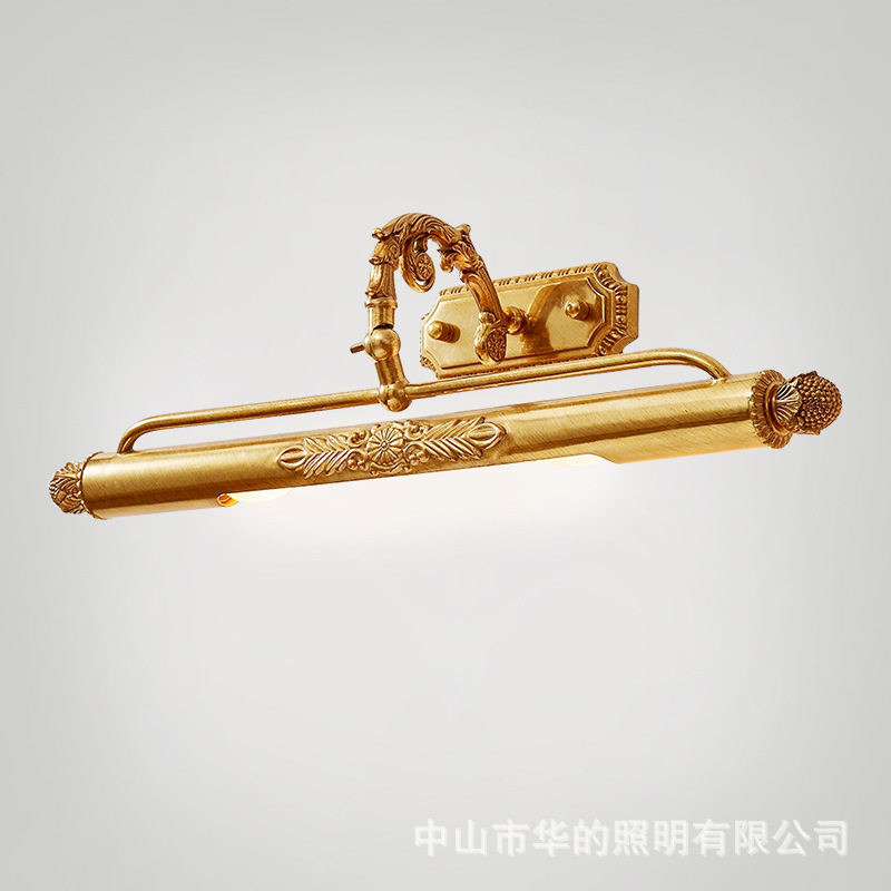 法式油画灯照画灯全铜镜前灯欧式美式复古浴室卫生间书柜梳妆台灯图片
