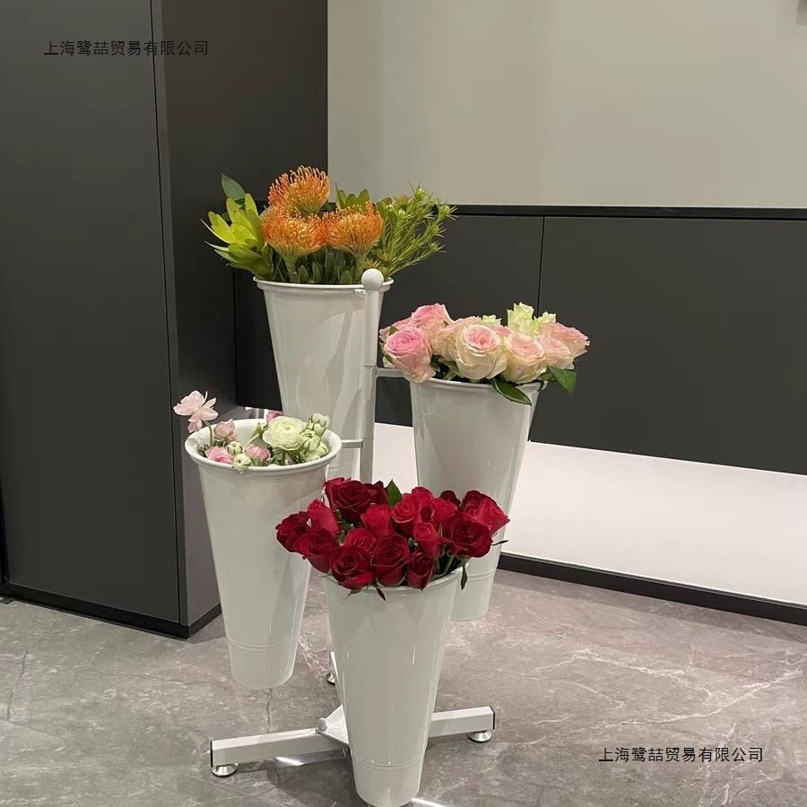 花店多层花架 花店货架 客厅兰花花架 鲜花货架 花店花桶 展示架图片