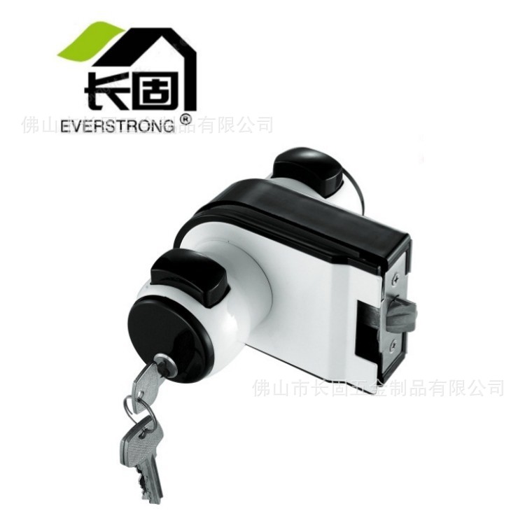 长固ST-G022玻璃门锁 高隔门锁办公隔断墙配件 黑白球锁 拉丝圆锁图片