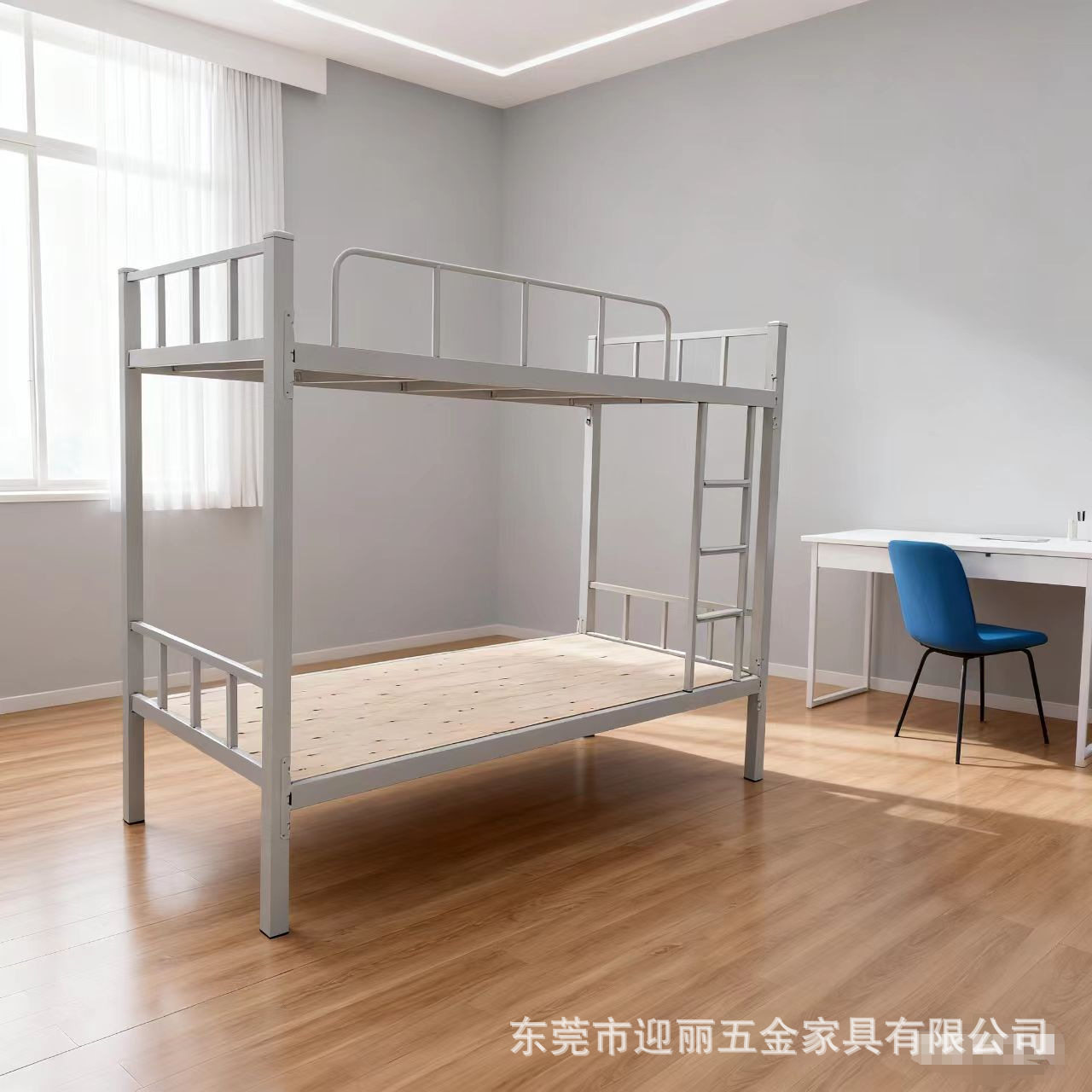 钢制上下铺铁架床学生宿舍员工工地双层高低架子寝室公寓铁床图片