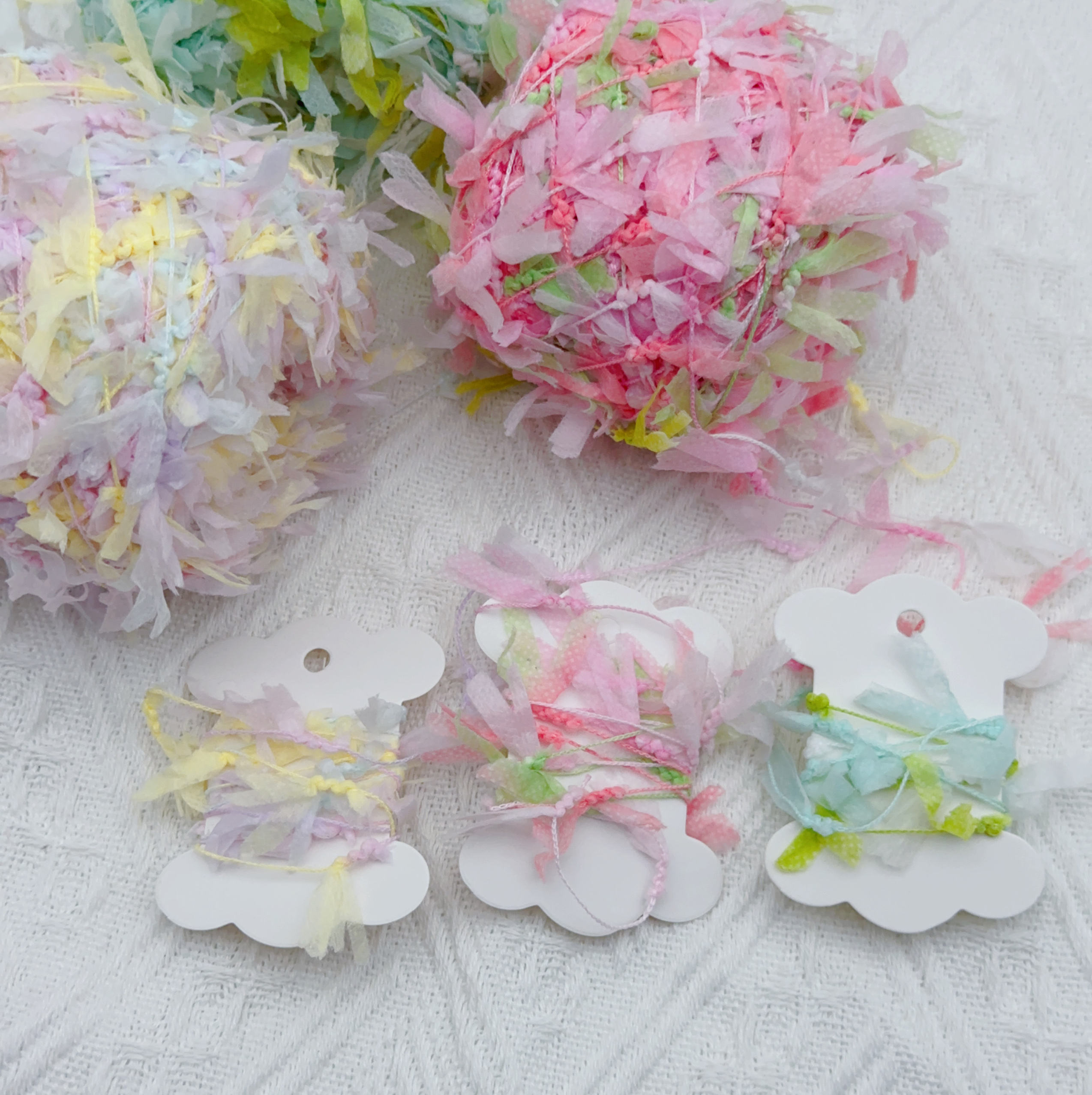 JiuJiu 段染花式纱蝴蝶大纸片纱DIY手工手混线配线衣服帽子围巾