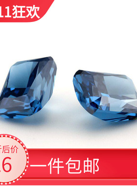 深蓝色长方倒角冰花切锆石雷迪恩切裸石 精品9A高碳钻diy首饰镶嵌